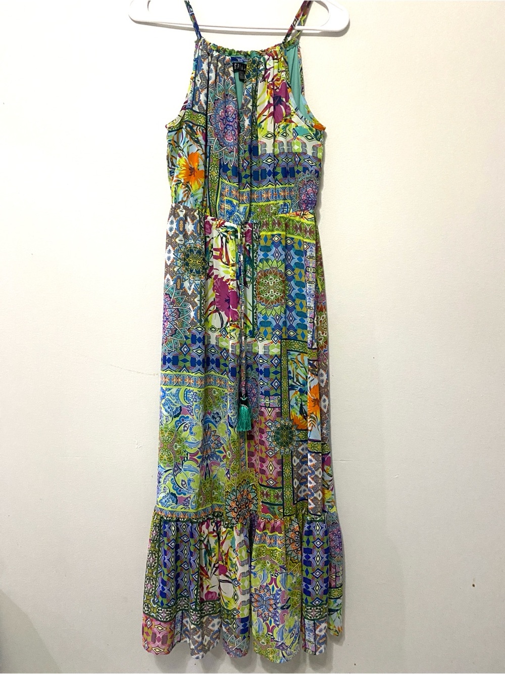 Spense Multi-Color Printed Boho Patchwork Maxi Dress Women Size 10 or M/L